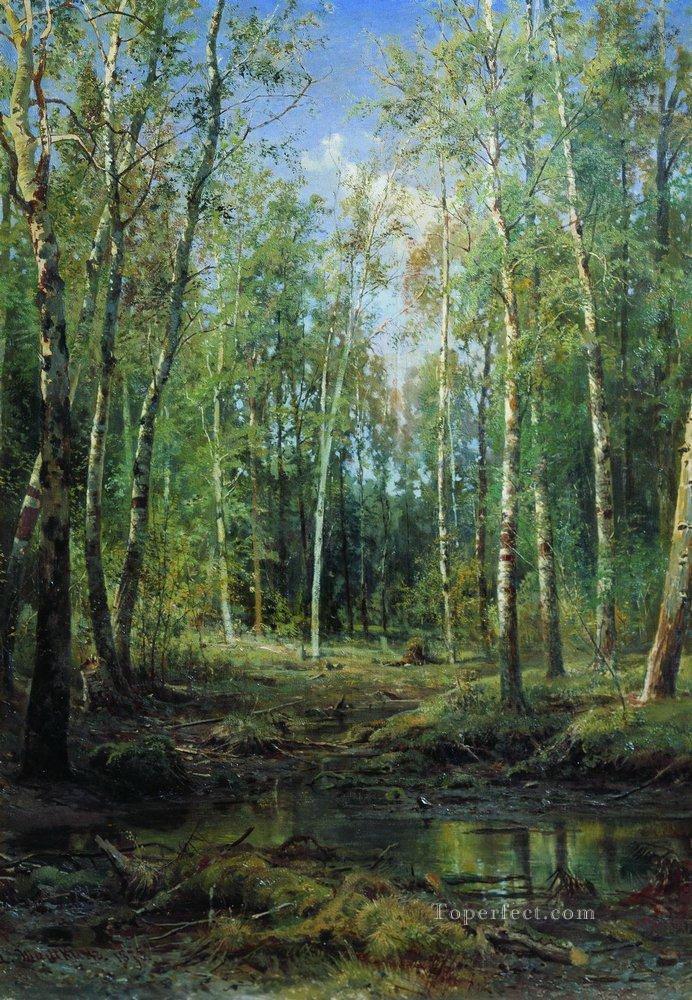 birch grove 1875 classical landscape Ivan Ivanovich Oil Paintings